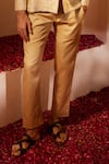 Shreyansh Designs_Gold Dupion Silk Embroidery Thread Agniv Ambrosia Bandhgala With Pant _Online_at_Aza_Fashions