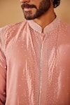 Shop_Shreyansh Designs_Pink Cotton Silk Embroidery Pearl Manan And Sequin Embellished Kurta & Pant _Online_at_Aza_Fashions