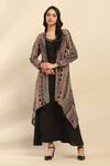 Buy Ritu Kumar, Ri.Ritu Kumar, aarke Ritu Kumar Black Polyester V-, Open Geometric Print Dress And Shrug Set at Aza Fashions Buy_Ritu Kumar, Ri.Ritu Kumar, aarke Ritu Kumar_Black Polyester V-, Open Geometric Print Dress And Shrug Set_at_Aza_Fashions