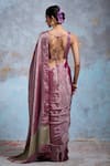 Shop_Dressfolk_Purple Handloom Tissue Woven Contrast Pallu Saree With Unstitched Blouse Piece _at_Aza_Fashions