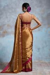 Shop_Dressfolk_Gold Handloom Chanderi Woven Metallic Saree With Unstitched Blouse Piece _at_Aza_Fashions