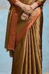 Shop_Dressfolk_Gold Handloom Chanderi Woven Metallic Saree With Unstitched Blouse Piece _Online_at_Aza_Fashions