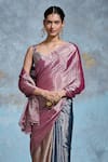 Buy_Dressfolk_Silver Handloom Chanderi Woven Gradient Saree With Unstitched Blouse Piece _Online_at_Aza_Fashions