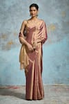 Buy_Dressfolk_Gold Handloom Chanderi Woven Metallic Saree With Unstitched Blouse Piece _at_Aza_Fashions