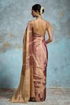 Shop_Dressfolk_Gold Handloom Chanderi Woven Metallic Saree With Unstitched Blouse Piece _at_Aza_Fashions