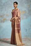 Dressfolk_Gold Handloom Chanderi Woven Metallic Saree With Unstitched Blouse Piece _Online_at_Aza_Fashions