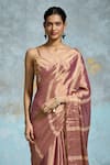 Buy_Dressfolk_Gold Handloom Chanderi Woven Metallic Saree With Unstitched Blouse Piece _Online_at_Aza_Fashions