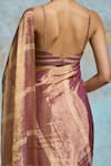 Dressfolk_Gold Handloom Chanderi Woven Metallic Saree With Unstitched Blouse Piece _at_Aza_Fashions