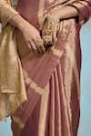 Buy_Dressfolk_Gold Handloom Chanderi Woven Metallic Saree With Unstitched Blouse Piece 