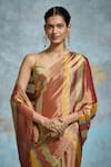 Buy_Dressfolk_Orange Handloom Chanderi Contrast Striped Saree With Unstitched Blouse Piece _Online_at_Aza_Fashions