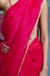 Dressfolk_Pink Chanderi Tassels Handloom Saree _at_Aza_Fashions