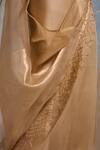 Dressfolk_Gold Handloom Cotton Embroidery Plain Chanderi Saree _at_Aza_Fashions