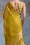 Shop_Dressfolk_Yellow Chanderi Handwoven Plain Saree And Unstitched Blouse Piece _Online_at_Aza_Fashions