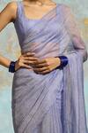 Shop_Dressfolk_Purple Handloom Tissue Plain Crinkled Saree And Unstitched Blouse _Online_at_Aza_Fashions