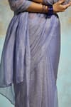 Dressfolk_Purple Handloom Tissue Plain Crinkled Saree And Unstitched Blouse _at_Aza_Fashions