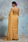 Shop_Dressfolk_Yellow Handloom Tissue Plain Textured Saree With Unstitched Blouse Piece _at_Aza_Fashions