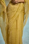 Buy_Dressfolk_Green Handloom Tissue Plain Textured Saree With Unstitched Blouse Piece _Online_at_Aza_Fashions