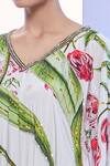 Shop_Pria Kataria Puri_White Crepe Print Tulip Blossom V Neck Straight Kaftan With Pant 