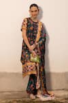 Buy_SAKSHAM & NEHARICKA_Multi Color Cotton Silk Printed Floral Round Neck Sindhuja Kurta Set _at_Aza_Fashions