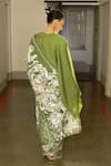 Buy_SAKSHAM & NEHARICKA_Green Silk Organza Applique Gota Boat Bimbisara Embroidered Saree With Blouse _Online_at_Aza_Fashions