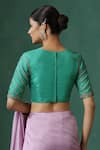 Shop_Weaver Story_Green Pure Silk Embroidered Zardozi Round Blouse _at_Aza_Fashions