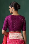 Shop_Weaver Story_Purple Pure Silk Embroidered Sequin Sweetheart Blouse _at_Aza_Fashions