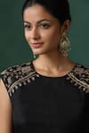 Buy_Weaver Story_Black Pure Silk Embroidered Zardozi Round Work Blouse _Online_at_Aza_Fashions