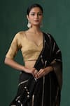 Weaver Story_Gold Tissue Silk Leaf Saree Blouse _Online_at_Aza_Fashions