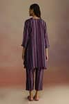 Shop_ROZA_Purple Habutai Silk Printed Stripe Round Awning Kurta With Pant _at_Aza_Fashions