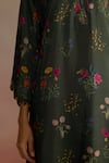 Buy_ROZA_Green Habutai Silk Embellished Floral Zaira Watercolour Phiran Kurta With Pant _Online_at_Aza_Fashions