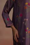 Shop_ROZA_Purple Habutai Silk Floral Notched Zaira Watercolour Kurta With Salwar _Online_at_Aza_Fashions