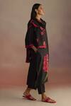 Buy_ROZA_Black Hand Drawn Wood Apple Floral Stole _Online_at_Aza_Fashions