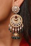 Buy_Vasundhara_Gold Plated Kundan Nivriti And Pearl Embellished Jhumkas _at_Aza_Fashions