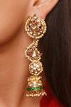 Buy_Vasundhara_Gold Plated Kundan Indira And Pearl Embellished Earrings _at_Aza_Fashions