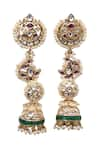 Vasundhara_Gold Plated Kundan Indira And Pearl Embellished Earrings _Online_at_Aza_Fashions