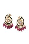 Buy_Vasundhara_Gold Plated Artificial Kundan Ekta Paisley Earrings _Online_at_Aza_Fashions