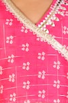 Shop_LIL DRAMA_Pink Chanderi Lurex Printed Bandhani Frill Lehenga With Blouse _Online_at_Aza_Fashions