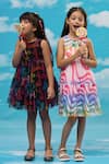 LIL DRAMA_Black Digital Mesh Fabric Printed Barbie Dress _at_Aza_Fashions