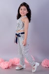 LIL DRAMA_White Cambric Printed Floral 3d Top With Pant _at_Aza_Fashions