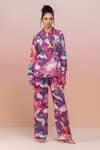 Buy_TheRealB_Multi Color Satin Printed Abstract Collar Shirt And Pant Set _at_Aza_Fashions