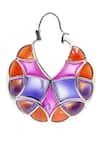 Manner_Purple Varichrome Enamel Hoops _Online_at_Aza_Fashions