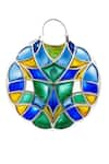 Buy_Manner_Green Polychrome Transperant Enamel Embellished Super Hoops _Online_at_Aza_Fashions