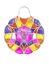 Buy_Manner_Pink Polychrome Enamel Work Super Hoops _Online_at_Aza_Fashions