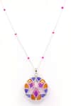 Shop_Manner_Purple Embellished Pendant Necklace With Enamel _at_Aza_Fashions