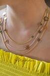 Buy_Manner_Multi Color Gold Plated Enamelled Tri Layered Necklace_Online_at_Aza_Fashions