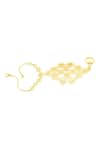 Shop_Manner_Gold Plated Zari Enamelled Gul Haathphool _at_Aza_Fashions