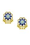 Buy_Manner_Blue Enamelled Kumud Stud Earrings _at_Aza_Fashions