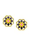 Buy_Manner_Blue Enamelled Mudita Stud Earrings _at_Aza_Fashions