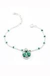 Shop_Manner_Green Enamel Prism Floral Charm Bracelet _at_Aza_Fashions