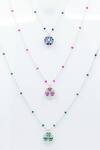 Shop_Manner_Pink Enamel Chaos Floral Pendant Necklace _at_Aza_Fashions